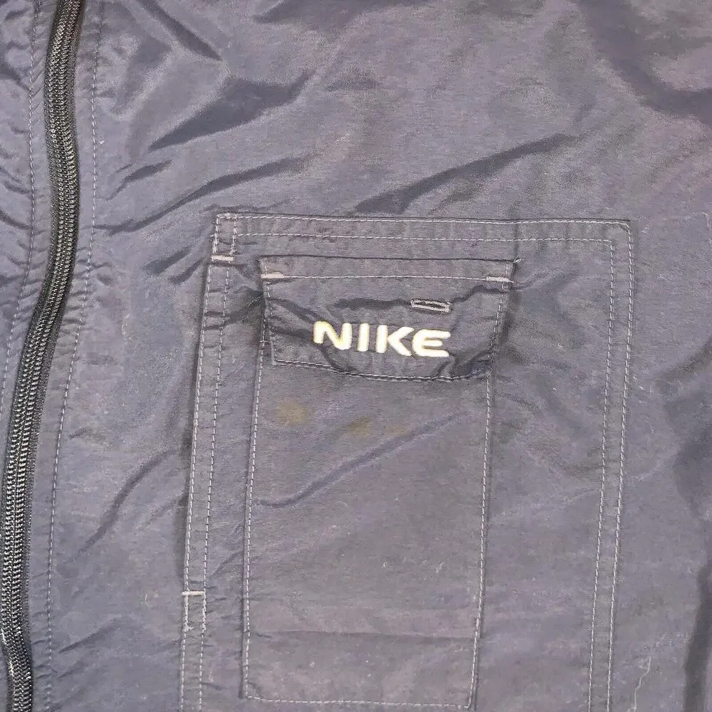 Vintage Nike Jacket Mens 2XL Blue Lined Full‎ Zip 90s Gray Tag Y2K Street Wear